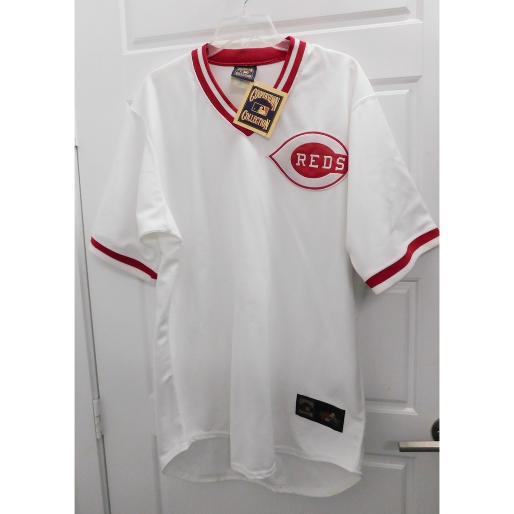 Majestic CINCINNATI REDS Cooperstown Collection VINTAGE USA sz L NWT